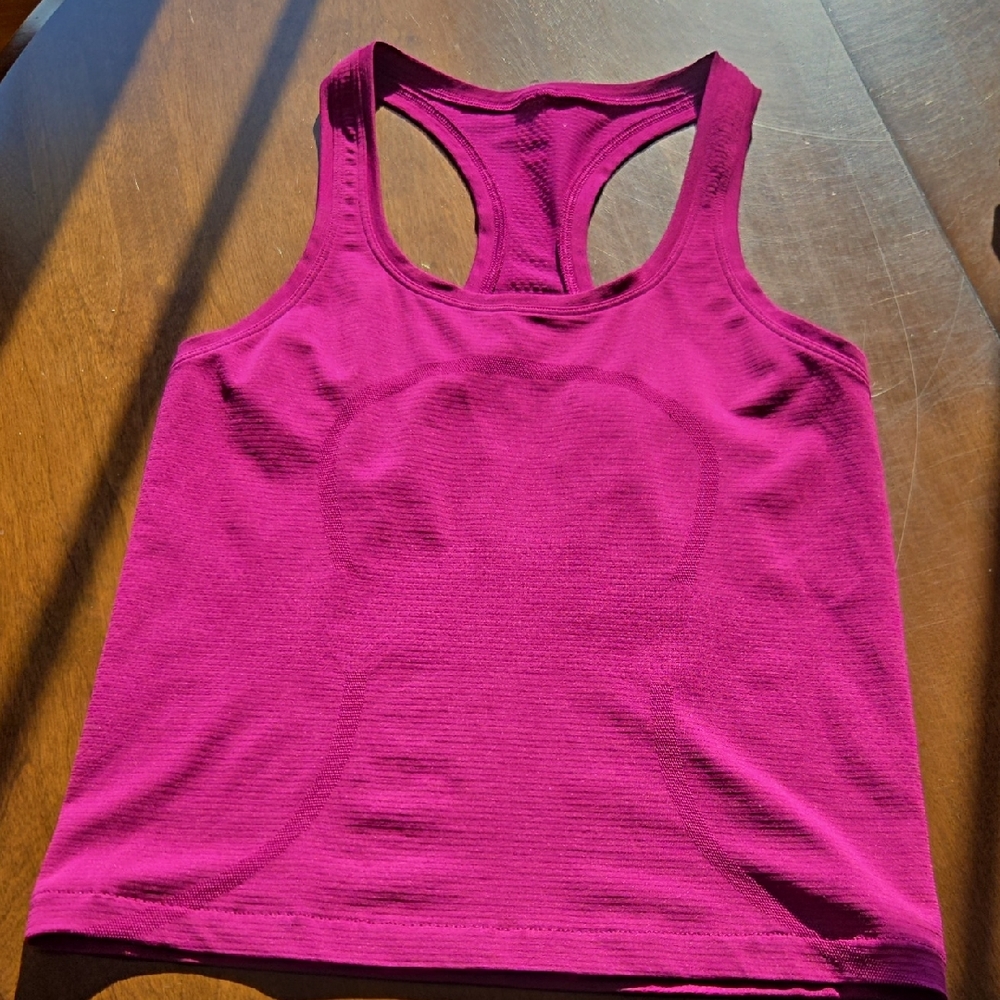 Magenta Racerback Tank Top Lululemon Swiftly Waist Length Size 6